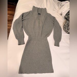 Fashion Nova Gray Ribbed Knit Sweater